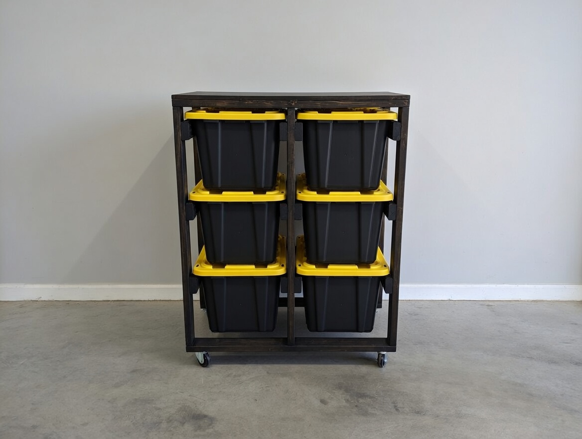 2-wide 3-high with casters + stain