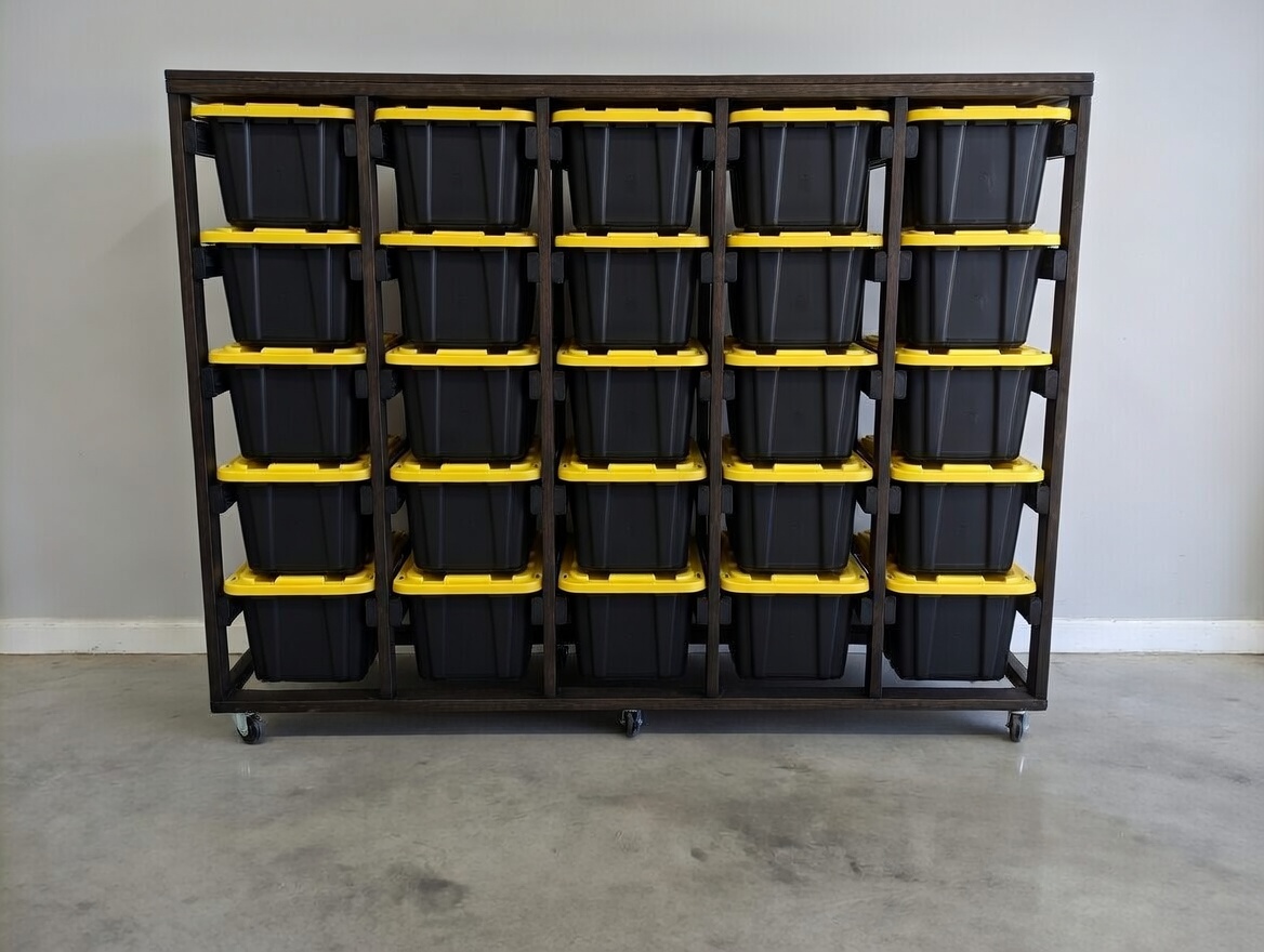 5-wide 5-high with casters + stain